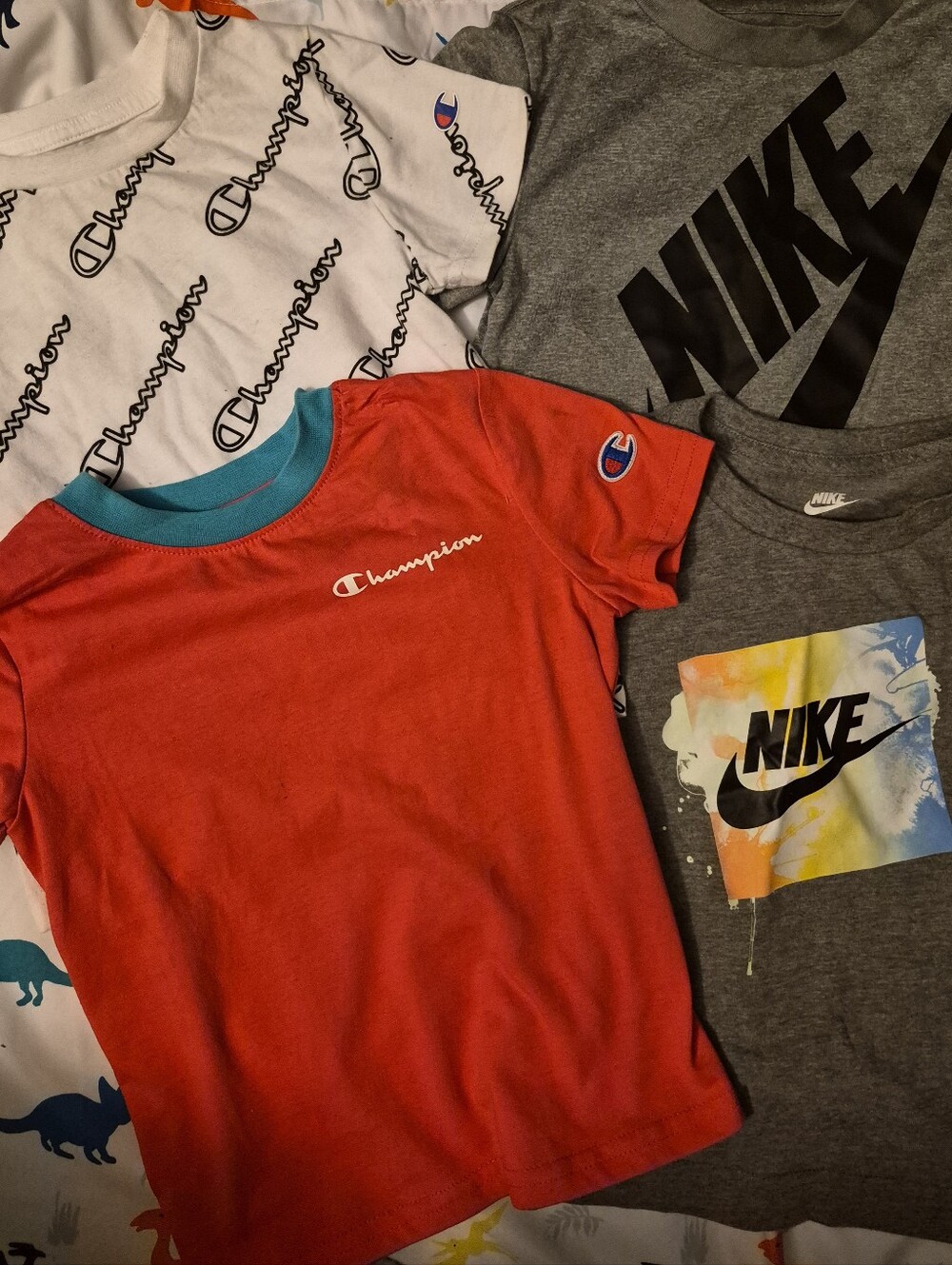 (3) 3T & (1) 4T Tee Shirts 2 Nike 2 CHAMPION All Very Nice, Literally Fire Tops!